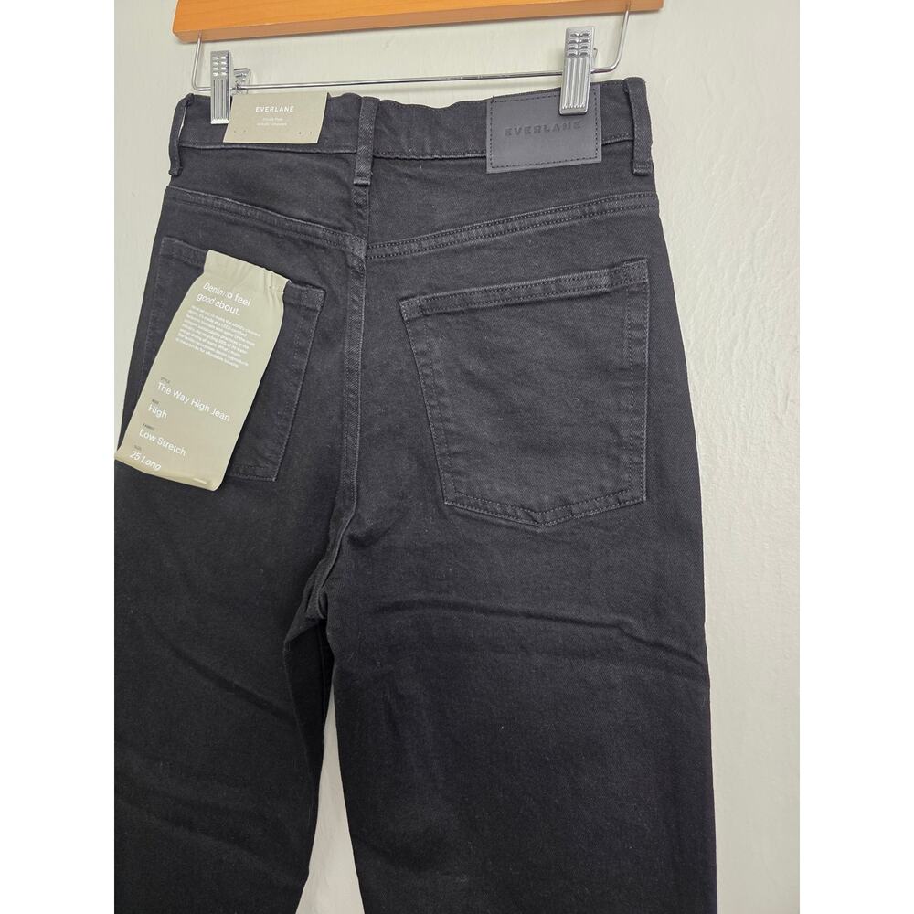 NWT Everlane The Way-High Straight Leg Black Denim Jeans Size 25 Long - Picture 8 of 9